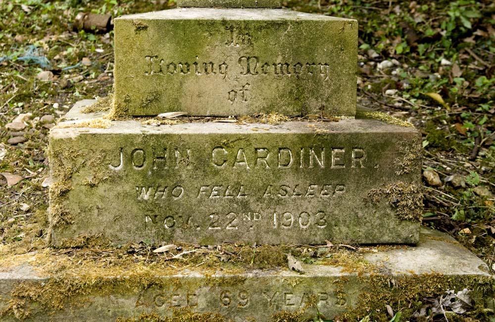 GARDINER John 1903 inscription